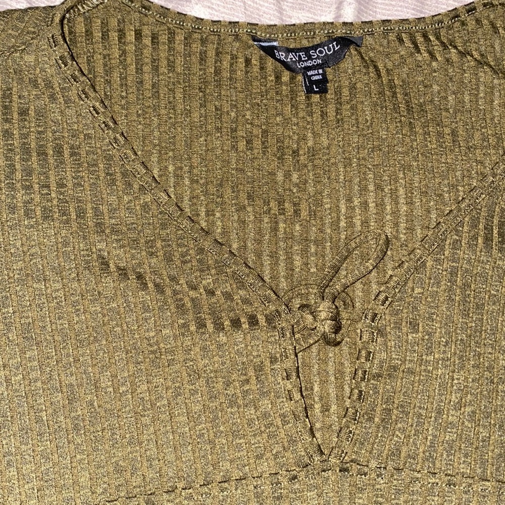 Long sleeve dark green dress